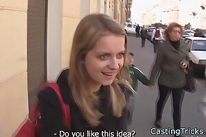 Petite amateur casting stunner gets fucked