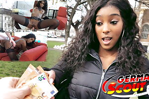 GERMAN SCOUT - Slender Black Nubile RAE PICKED UP AND FUCKED FOR CASH