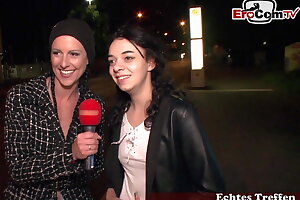 GERMAN STREET CASTING - Woman asks normal guy for fuck-a-thon in car